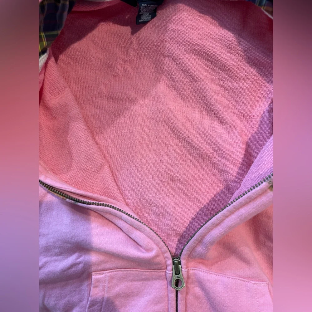 Ralph Lauren Pink Graphic Kids Zip-Up Hooded Sweatshirt